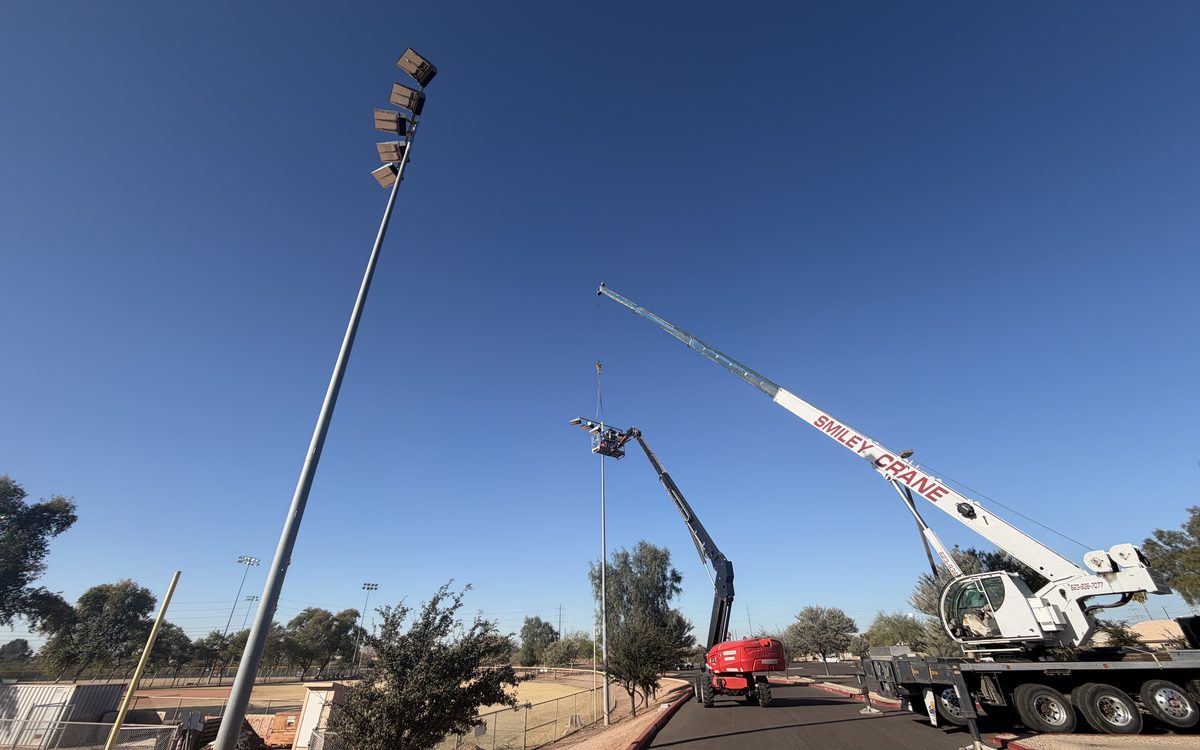 Crossroads Park lighting installation