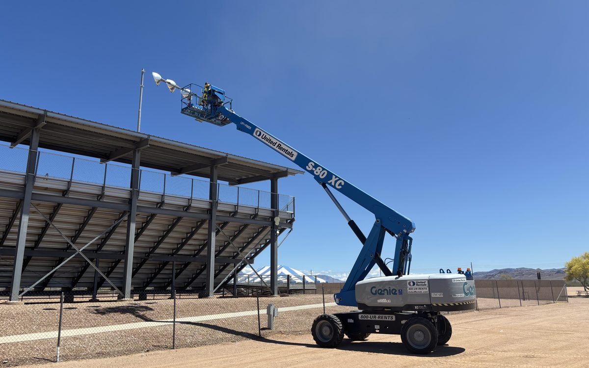Apache Junction Rodeo lighting installation